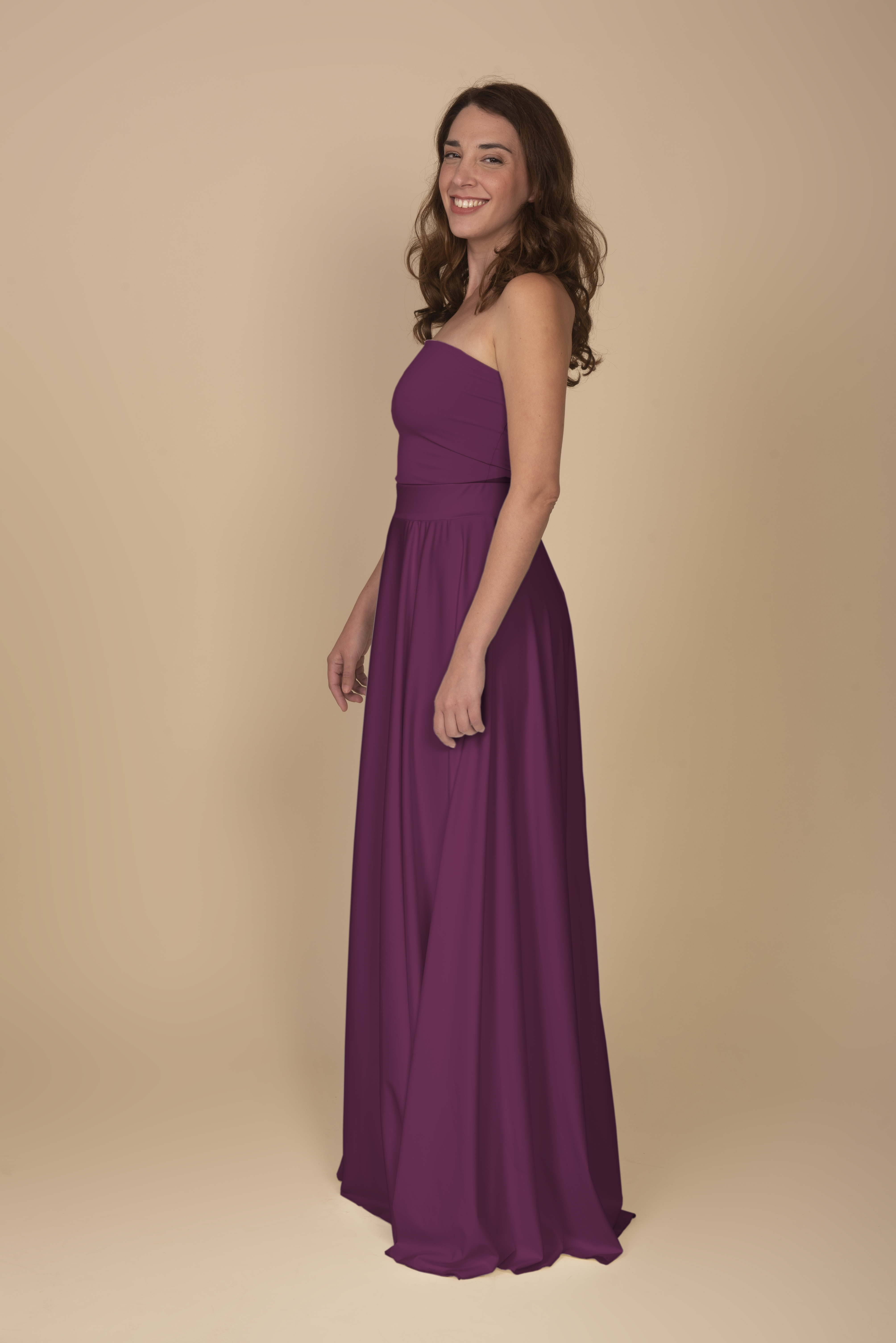 LONG SKIRT IN AUBERGINE by Infinit Barcelona